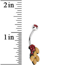 Orange Gem and Fruit on the Vine Belly Ring