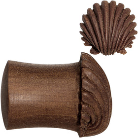 00G Organic Sabo Wood Ariel's Shell Hand Carved Plug Set
