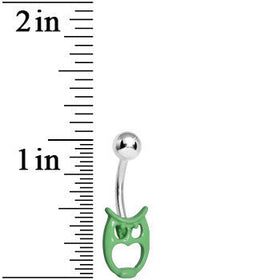Green Mint Baby Owl Belly Ring
