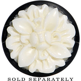 9/16 Organic Buffalo Horn White Bone Frasera Flower Saddle Plug