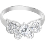 925 Sterling Silver Clear CZ Floating Butterfly Ring - Size 7