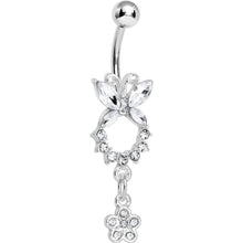 Clear Gem Hollow Eternity Butterfly Dangle Belly Ring