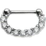 16G 1/4 Surgical Steel Clear CZ Septum Clicker