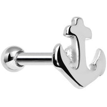 16G Shiny Steel Nicely Nautical Anchor Cartilage Stud Earring