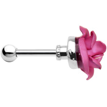 16G Perfect Pink Metallic Rose Flower Cartilage Stud Earring