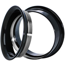 25mm Black PVD Coated Steel Clear Gem Screw Fit Plug Set