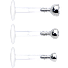 16G 5/16 Clear Gem Bioplast Triple Forward Helix Barbell 3 Pack Set