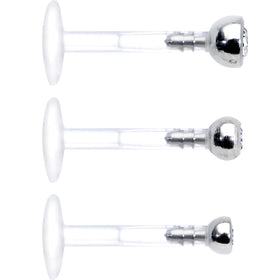 16G 5/16 Clear Gem Bioplast Triple Forward Helix Barbell 3 Pack Set