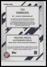 2025 Topps Pristine Pristine Pieces Autograph Relic Ted Simmons Auto #PPAR-TSS