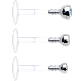 16G 5/16 Aqua Gem Bioplast Triple Forward Helix Barbell 3 Pack Set