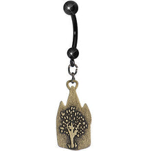 Black Cat and the Red Door Cafe Dangle Belly Ring