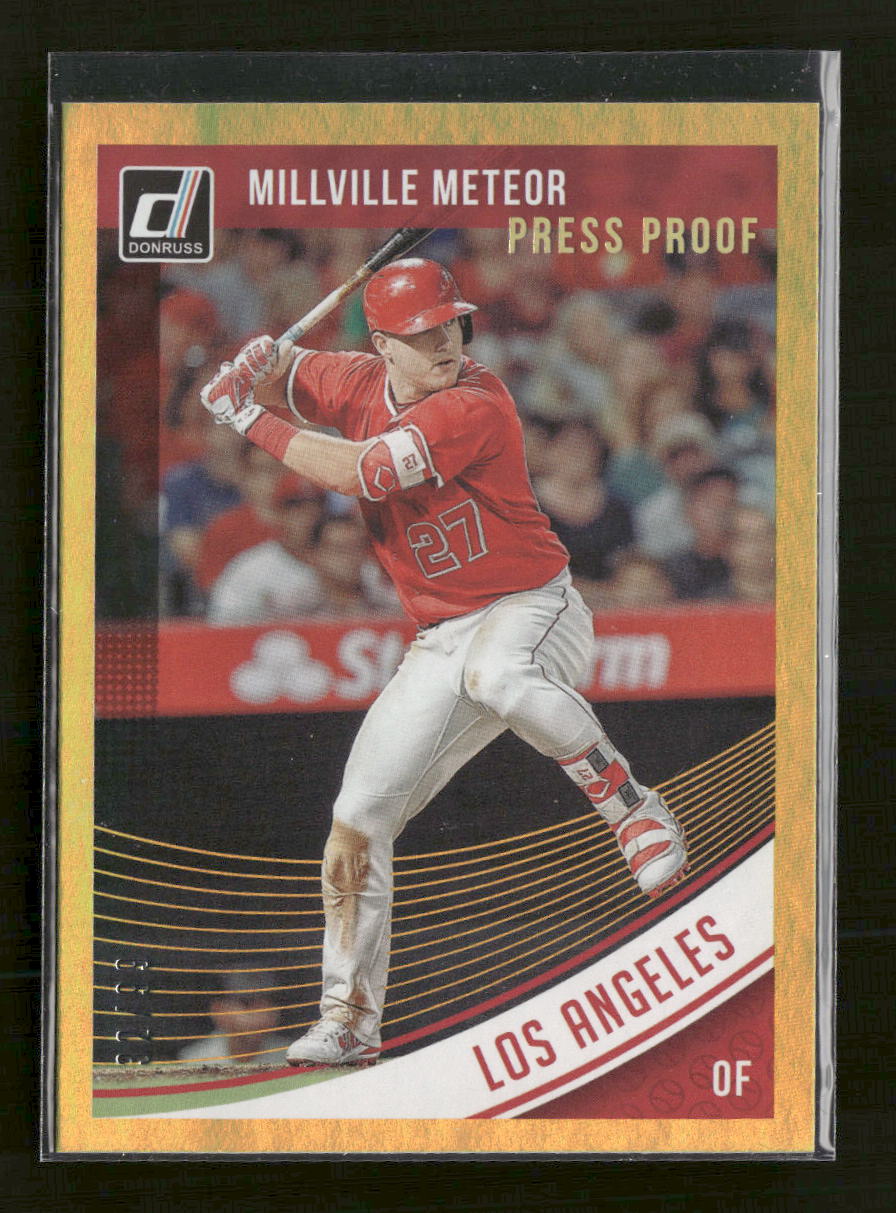 2018 Donruss Press Proof Mike Trout : Millville Meteor #/99 #155