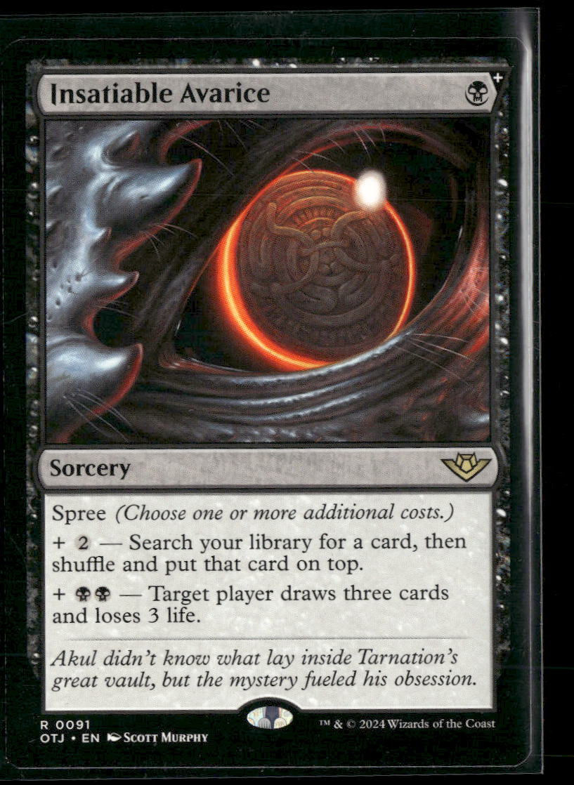 Prerelease Cards Insatiable Avarice #91