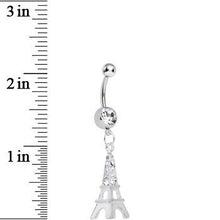 Clear Gem Elegant Eiffel Tower Dangle Belly Ring