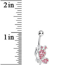 Pink Gem Shy Butterfly Belly Ring