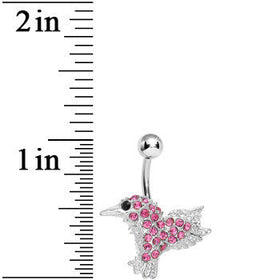 Pink Gem As the Crow Flies Bird Belly Ring