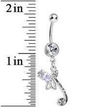 Crystalline Gem Bud of the Tulip Flower Dangle Belly Ring