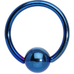 18G 5/16 Light Blue Titanium Captive Ring