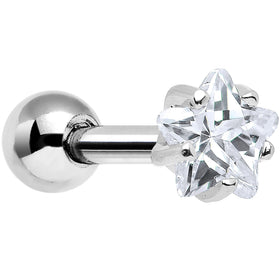 4mm Crystalline Cubic Zirconia Star Cartilage Tragus Earring