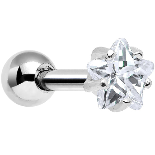 4mm Crystalline Cubic Zirconia Star Cartilage Tragus Earring