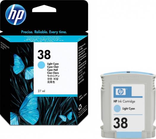 New, Pre-Owned - HP 38 Light Cyan (C9418A) Ink Cartridge