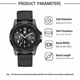 Men's Nylon Casual Sport Quartz Wrist Watch