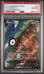 2022 Pokemon Sword & Shield Silver Tempest Silver Tempest Fa/Unown V 10 PSA #177