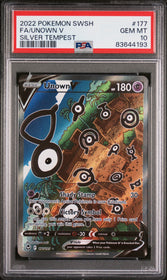 2022 Pokemon Sword & Shield Silver Tempest Silver Tempest Fa/Unown V 10 PSA #177