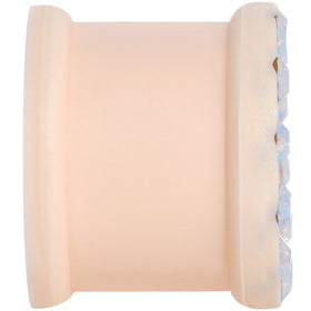 9/16 Aurora Gem Peach Silicone Double Flare Tunnel
