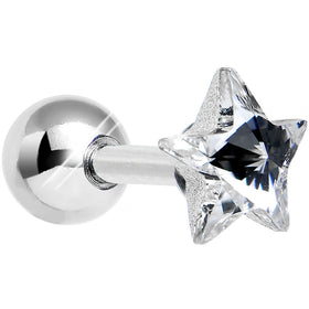 18G 1/4 Crystalline Gem Gleaming Star Tragus Cartilage Earring