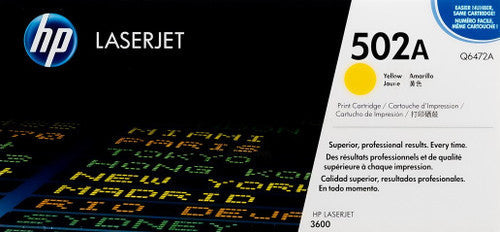 New, Pre-Owned - HP 502A Standard Yield Yellow LaserJet Toner Cartridge, Q6472A