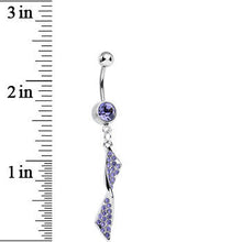 Purple Gem Brilliant Twist Dangle Belly Ring