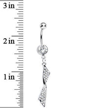 Clear Gem Brilliant Twist Dangle Belly Ring