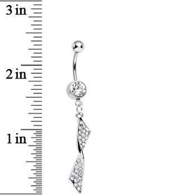 Clear Gem Brilliant Twist Dangle Belly Ring
