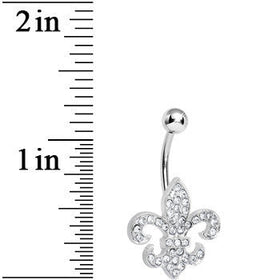 Crystalline Gem Fabulous Fleur de Lis Belly Ring