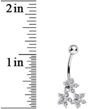 Crystalline Gem Trio of Flowers Belly Ring