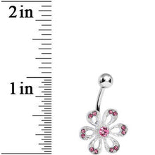 Pink Gem Sparkling Spring Flower Belly Ring