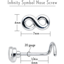 20G Gleaming Infinity Symbol Nose Screw