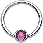 16G 3/8 Purple Gem Disc Titanium BCR Captive Ring