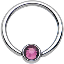 16G 3/8 Purple Gem Disc Titanium BCR Captive Ring