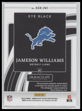 2022 Panini Immaculate Rookie Eye Black Jersey Jameson Williams #/99 #REB-JWI