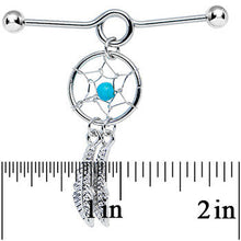 14G Faux Turquoise Southwest Dreamcatcher Dangle Project Bar 38mm