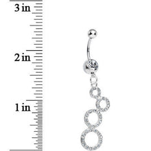 Clear Gem Paved Double Eight Dangle Belly Ring