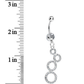 Clear Gem Paved Double Eight Dangle Belly Ring