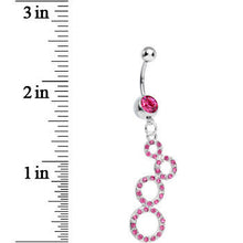 Pink Gem Paved Double Eight Dangle Belly Ring