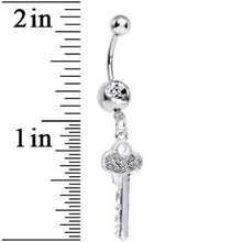 Clear Gem Jazzy Glam Key Dangle Belly Ring