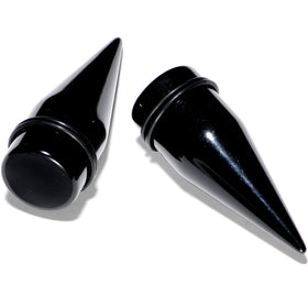 00G to 1 inch 18 Piece Black Acrylic Ear Stretching Taper Kit