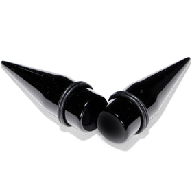 00G to 1 inch 18 Piece Black Acrylic Ear Stretching Taper Kit