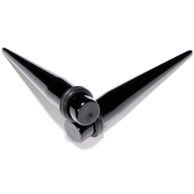 00G to 1 inch 18 Piece Black Acrylic Ear Stretching Taper Kit