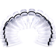 00G to 1 inch 18 Piece Clear Acrylic Ear Stretching Taper Kit